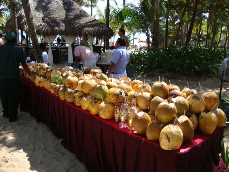 Noix de coco perforées au Mexique