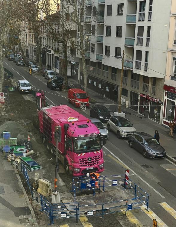 En rose sur le chantier!!!
