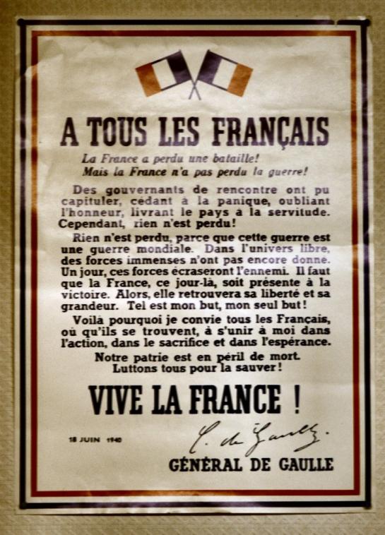 Déclaration du Général de Gaulle 