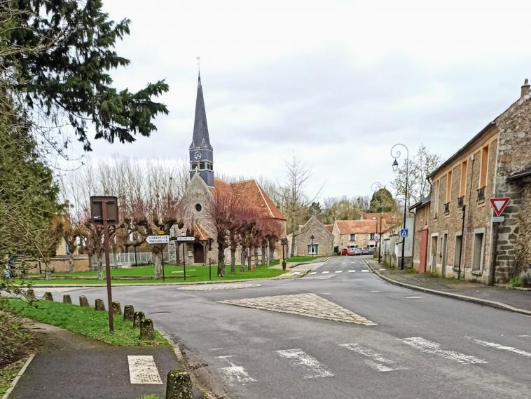 Place de l''glise en hiver