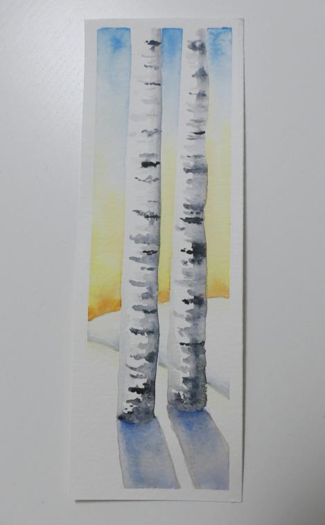Marque page en peinture aquarelle